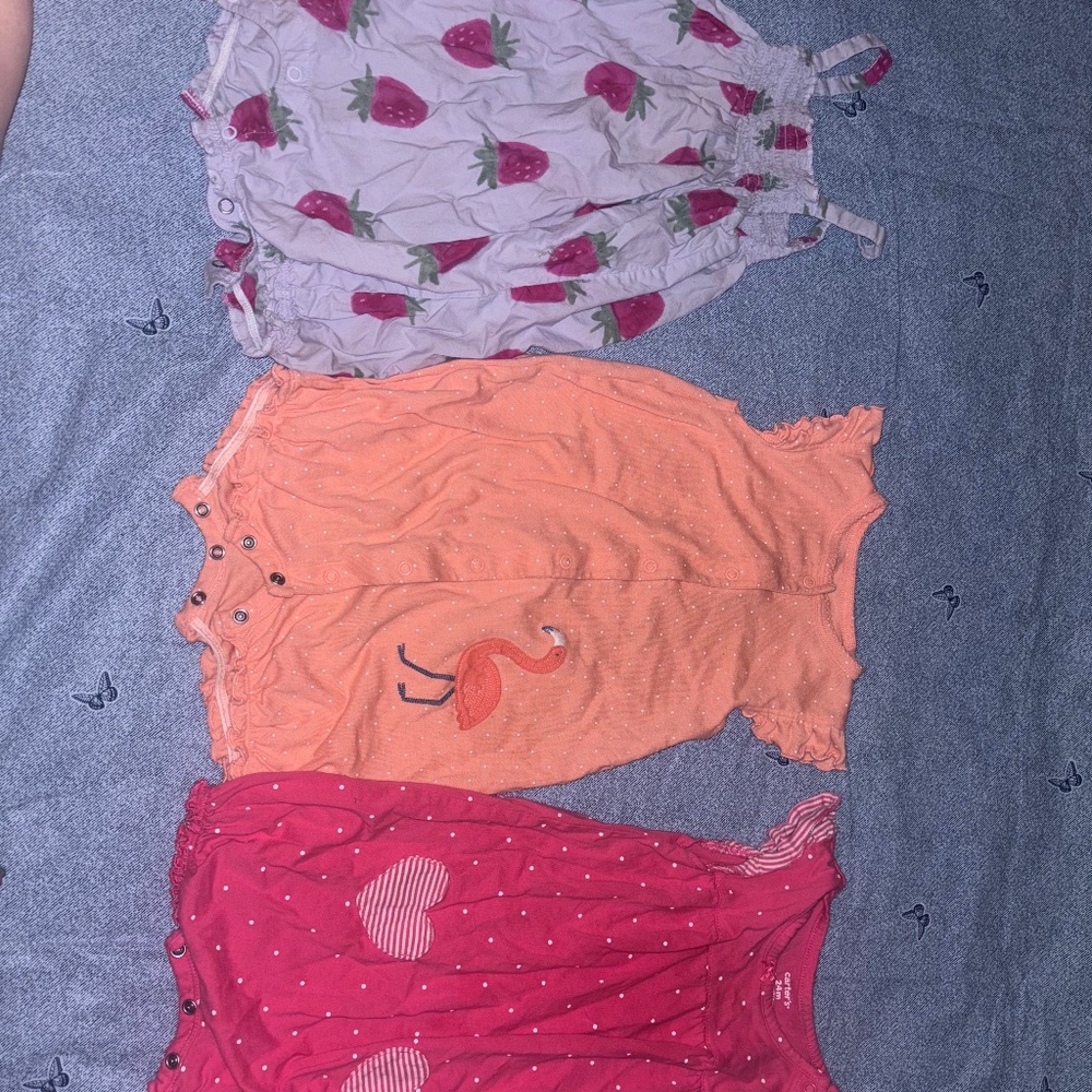 Carters Girls Rompers ( bundle of 3 )